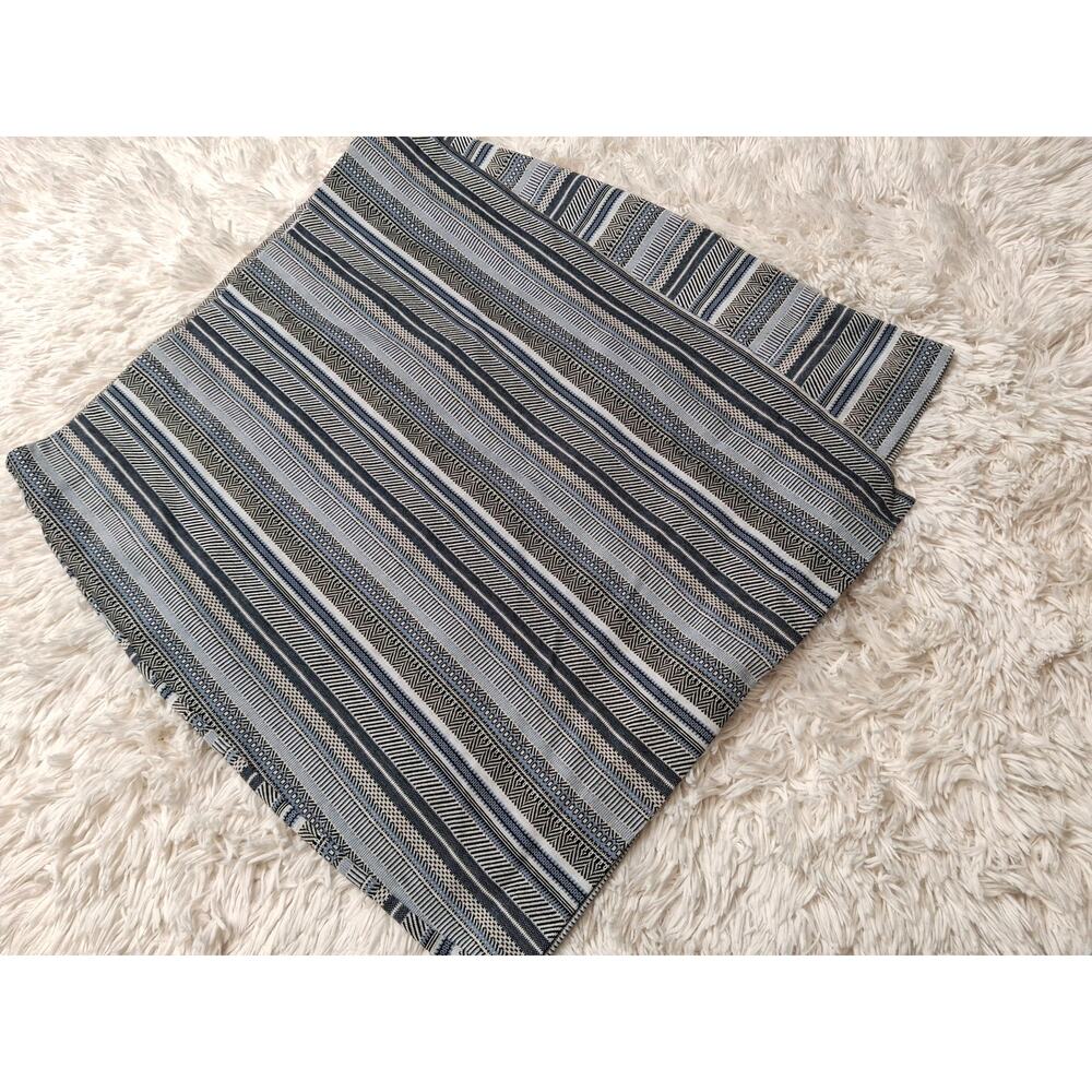 J Jill Blue Breeze Mountain Faux Wrap Pencil Skirt Striped Pull On L